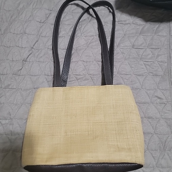 Liz Claiborne Embroidered Raffia/Palm Handbag/Purse - Picture 4 of 8